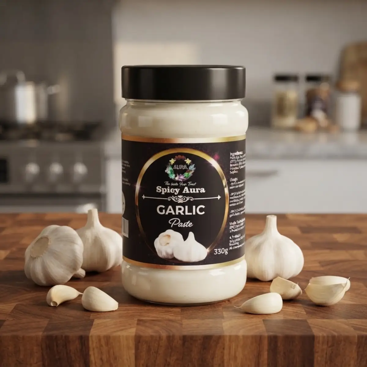 Spices Aura Fresh Traditional – Garlic Paste – 350g | Ready-to-Cook Flavor Base